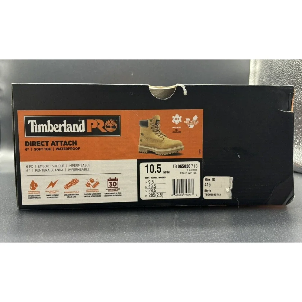 Timberland PRO 6IN Direct Attach Mens Soft Toe EH WP/Insulated Work Boot SZ 10.5